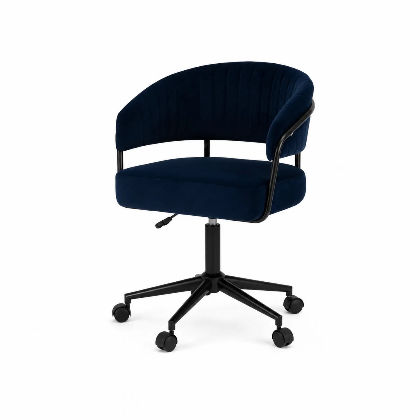 Chaise de bureau en velours avec base métallique