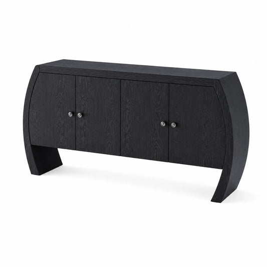 Buffet courbé en bois noir