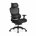 Chaise de bureau en maille noire avec accoudoirs réglables