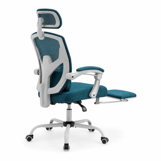 Chaise de Bureau Ergonomique en Polyester avec Repose-pieds