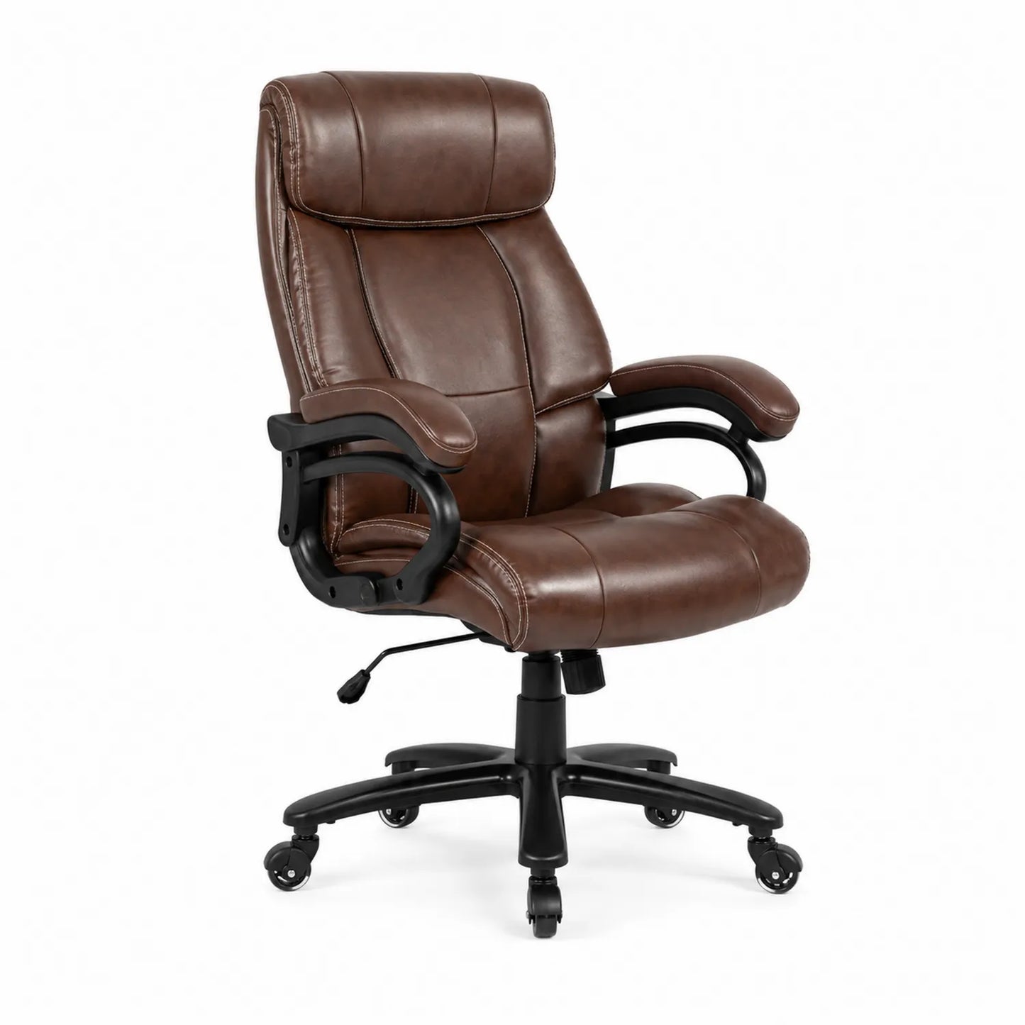 Chaise de bureau en cuir marron