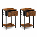 Tables de chevet en bois et métal brun (ensemble de 2)